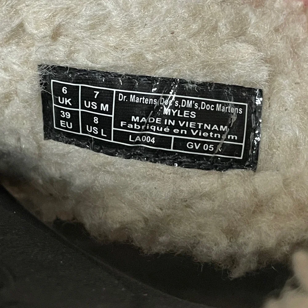 Dr. Martens Myles Suede Fur-Lined Buckle Slide Sandals Dark Brown Women’s Size 8 - Picture 10 of 10